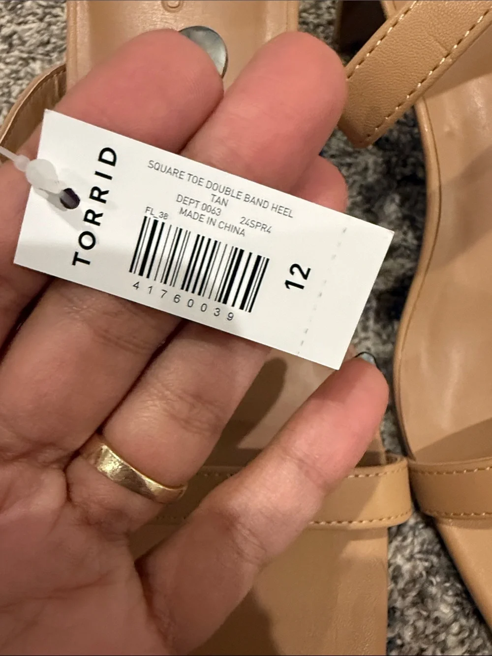 Torrid Tan Strappy Square-Toe Slide Sandals